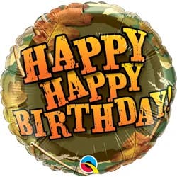Birthday Camouflage Foil Balloon