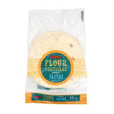 slide 1 of 1, Hy-Vee Flour Tortilla Great For Fajitas 10Ct, 1 ct