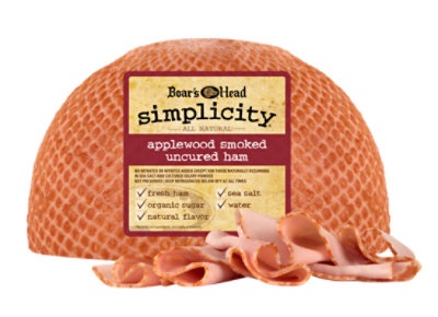 slide 1 of 1, Boar's Head Simplicity Applewood Smoked Uncured Ham, per lb