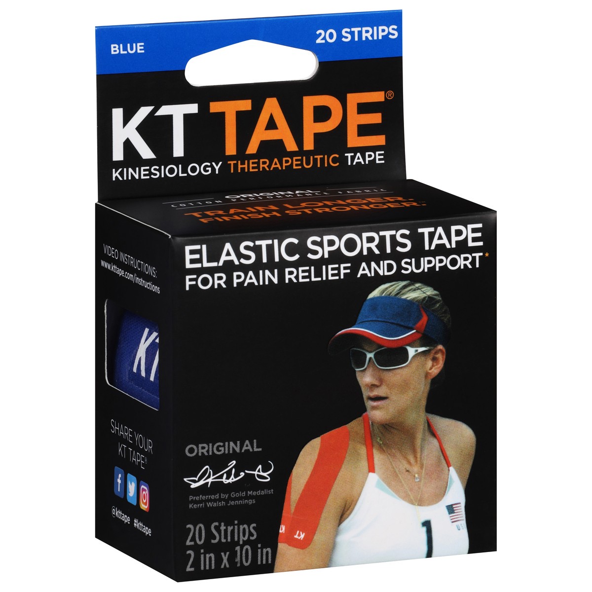 slide 9 of 12, KT Tape Blue Original Elastic Therapeutic Tape 20 ea, 20 ct