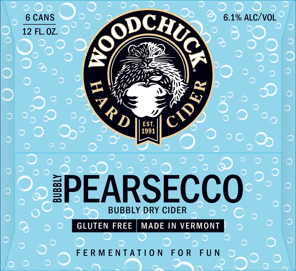 slide 9 of 10, Woodchuck Hard Cider - Bubbly Pearsecco 6 Pack, 12oz Can, 6 ct; 12 oz