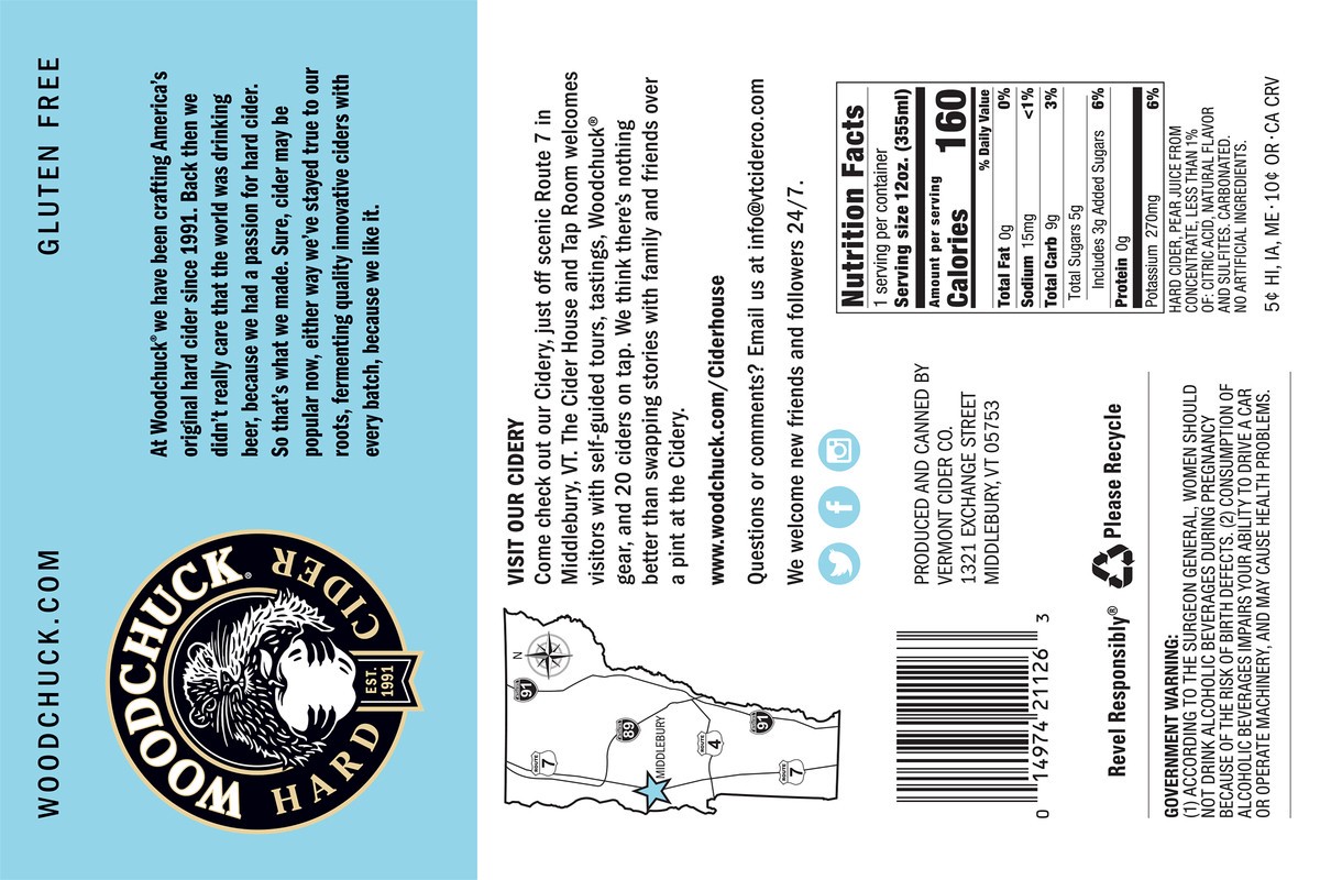 slide 3 of 10, Woodchuck Hard Cider - Bubbly Pearsecco 6 Pack, 12oz Can, 6 ct; 12 oz