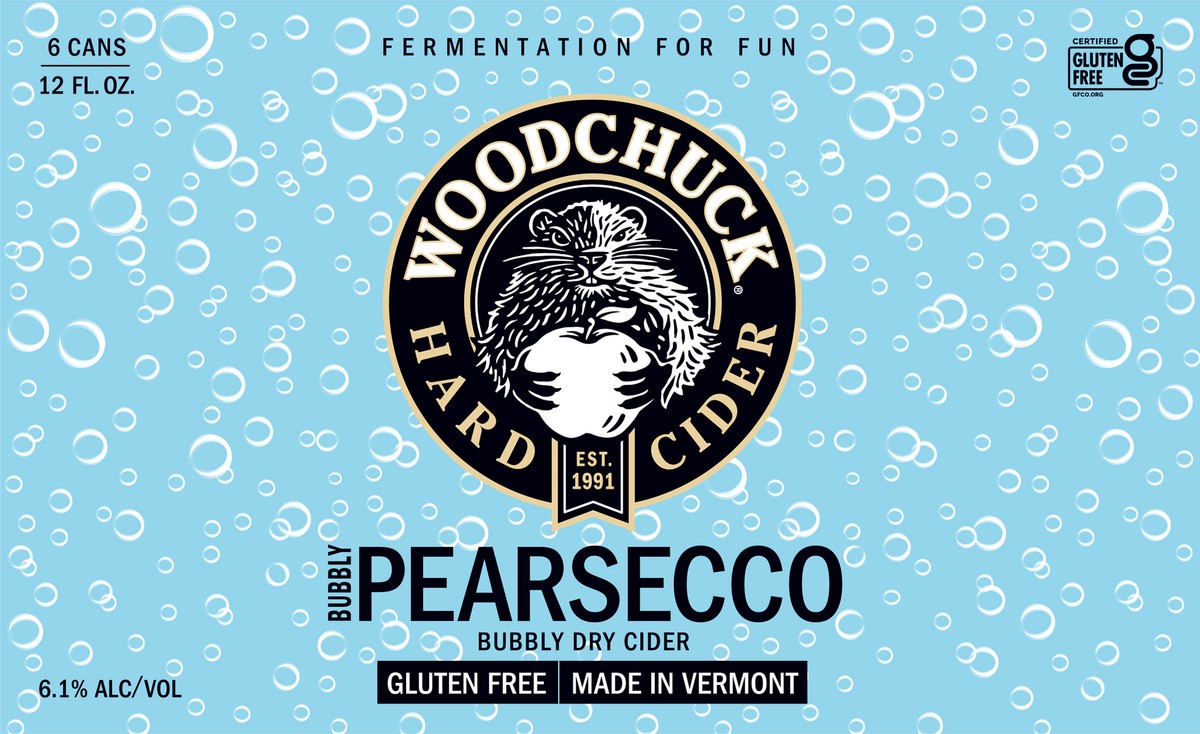 slide 2 of 10, Woodchuck Hard Cider - Bubbly Pearsecco 6 Pack, 12oz Can, 6 ct; 12 oz