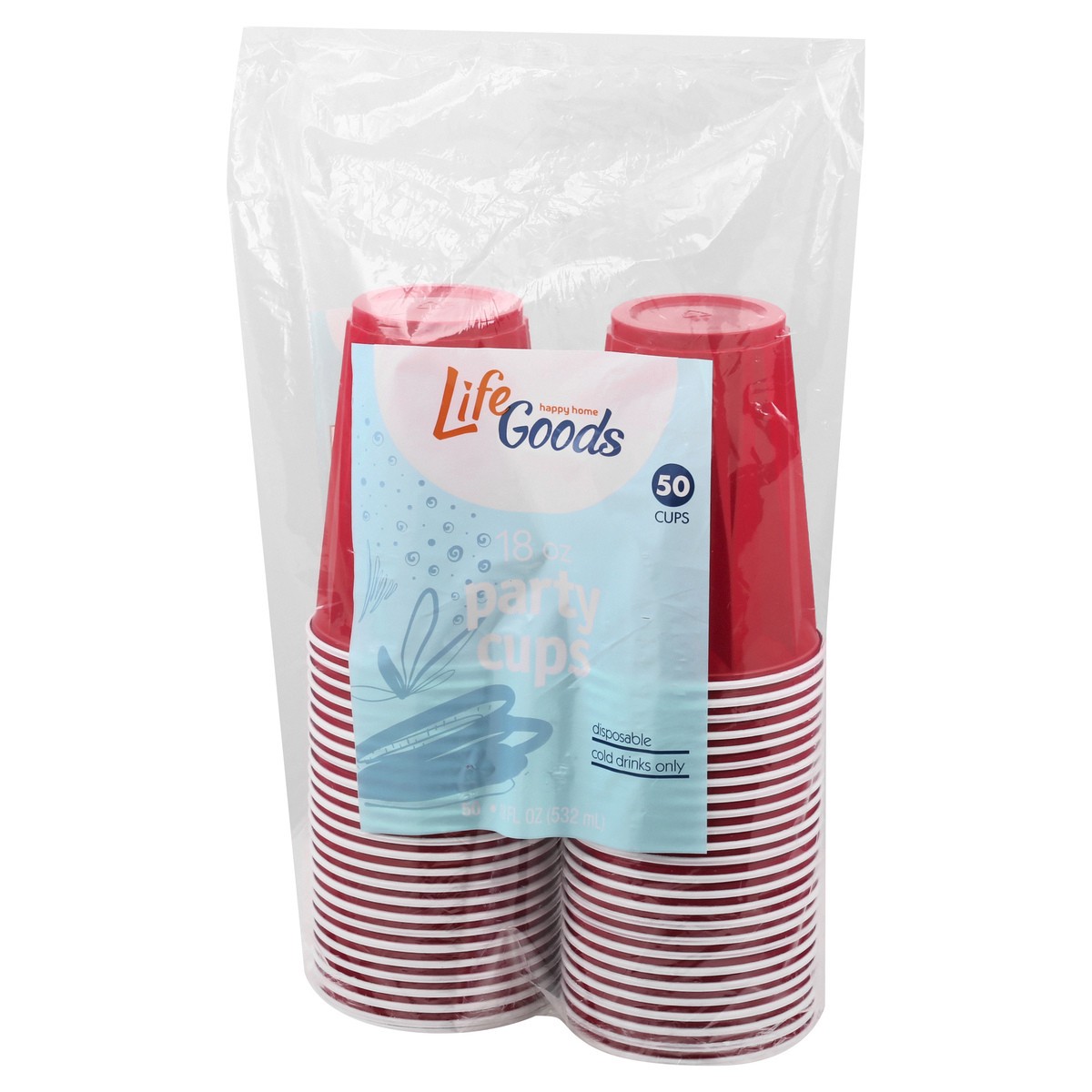 slide 4 of 8, Life Goods 18 Ounce Party Cups 50 ea, 50 ct