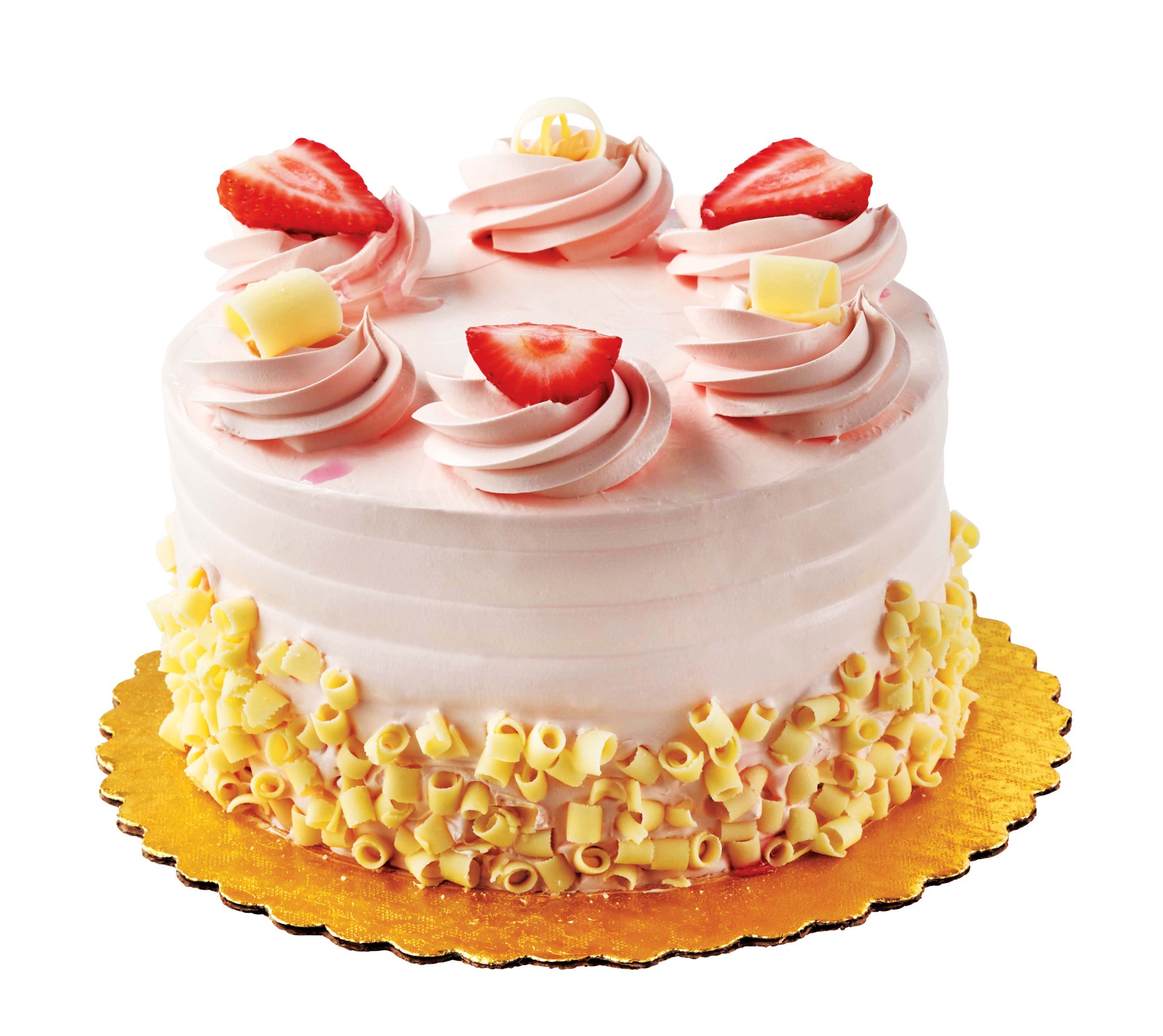 slide 1 of 1, H-E-B Bakery Strawberry Bettercreme White Cake, 6 in