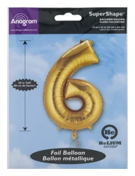 Anagram Supershape Foil Balloon Gold #6