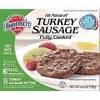 slide 1 of 1, Habbersett Sausage Turkey Patties - Fully Cooked, 6.8 oz