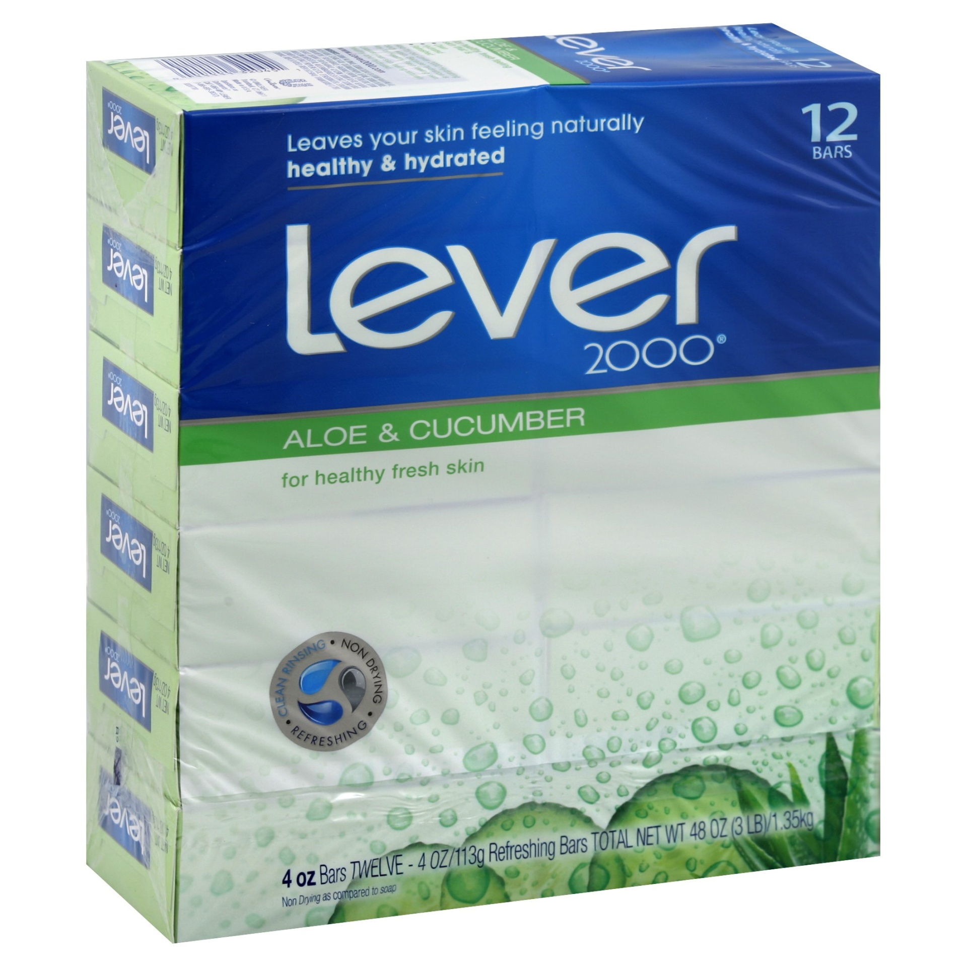 slide 1 of 1, Lever 2000 Aloe And Cucumber Bars, 4 oz