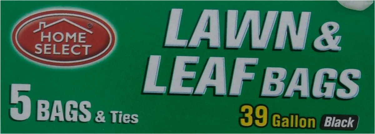 slide 5 of 13, Home Select Black 39 Gallon 2-Ply Strength Lawn & Leaf Bags & Ties 5 ea, 5 ct