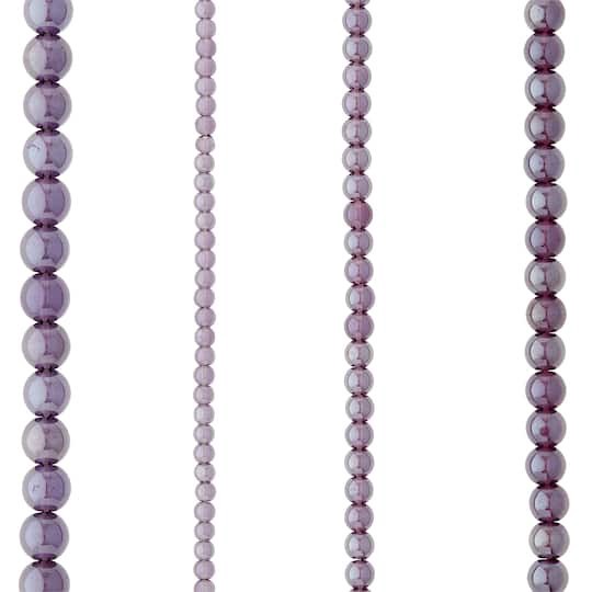 slide 1 of 3, Purple Glass Round Beads By Bead Landing, 6 mm