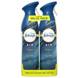 Febreze Odor-Fighting Air Freshener, Ocean, 2 count, 8.8 fl oz each