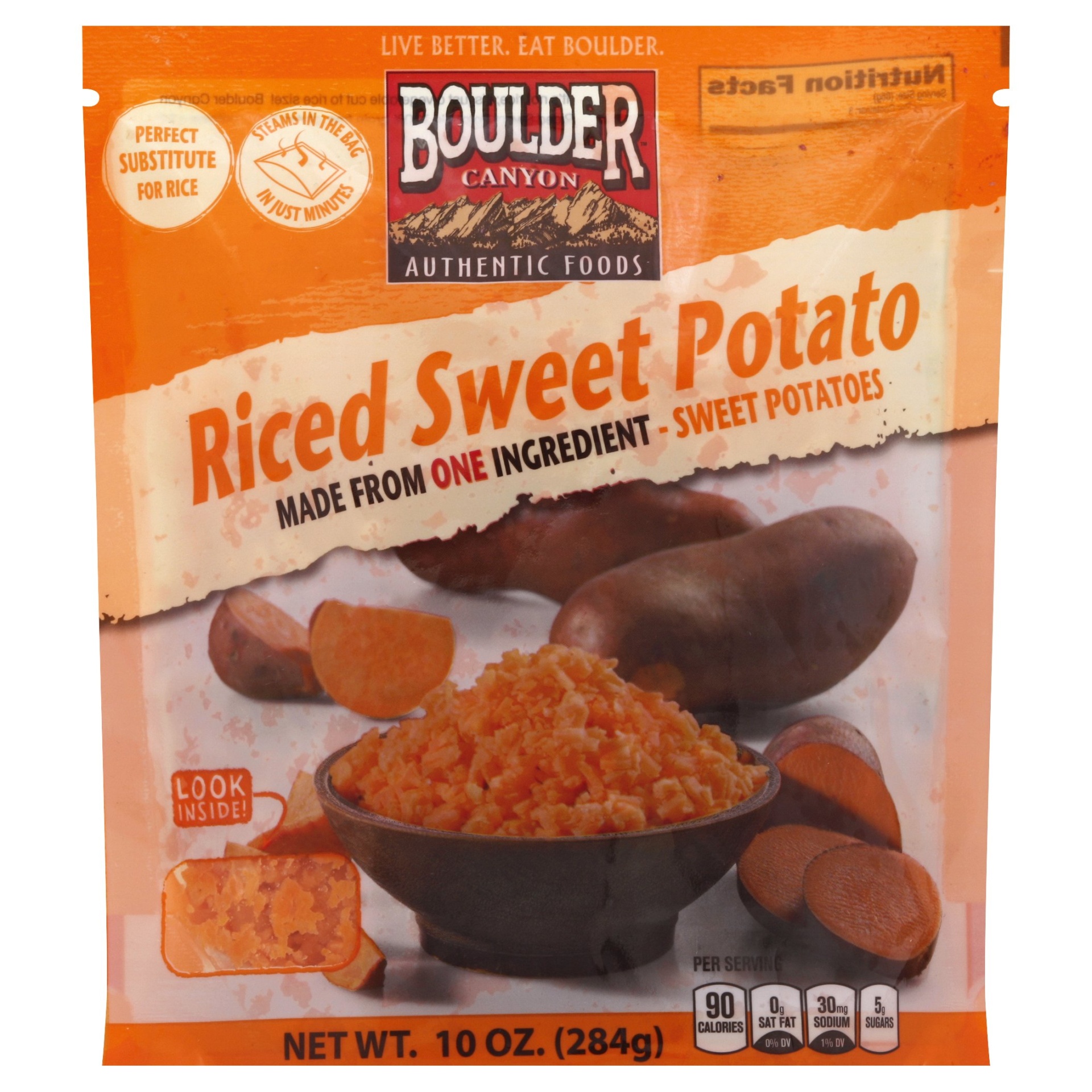 slide 1 of 6, Boulder Canyon Riced Sweet Potato Unseasoned, 10 oz