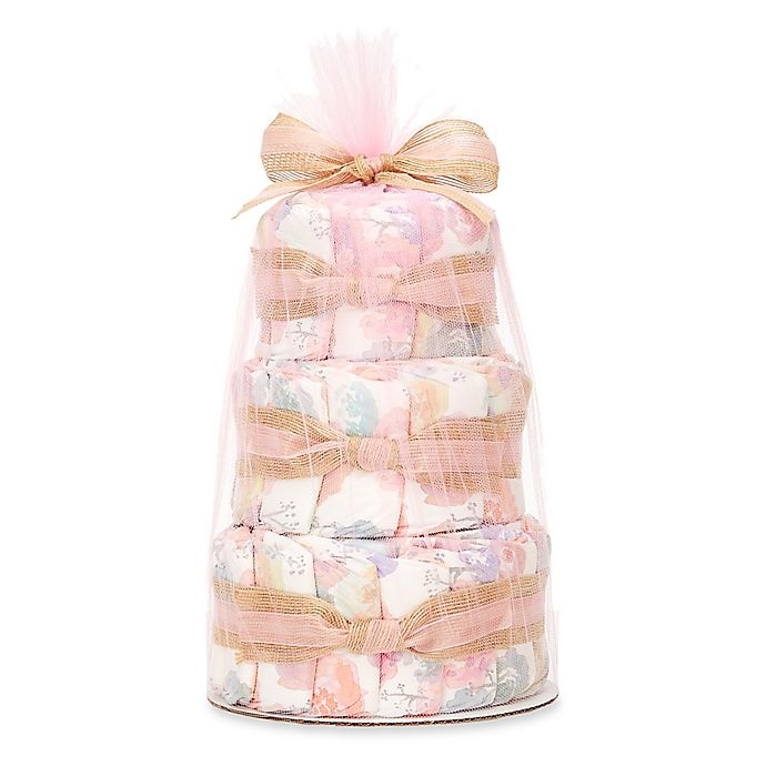 slide 1 of 1, The Honest Company Honest Small Diaper Cakes - Rose Blossom Pattern, 1 ct