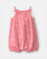 Baby Girl Crab Sleeveless Romper - Pink - 18M