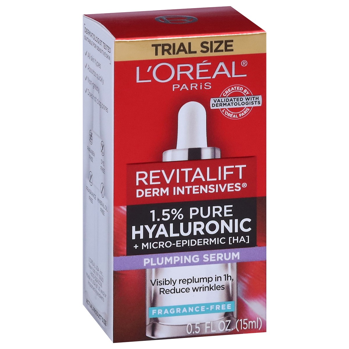 slide 2 of 14, Revitalift Derm Intensives Fragrance-Free Plumping Serum Trial Size 0.5 fl oz, 0.5 fl oz