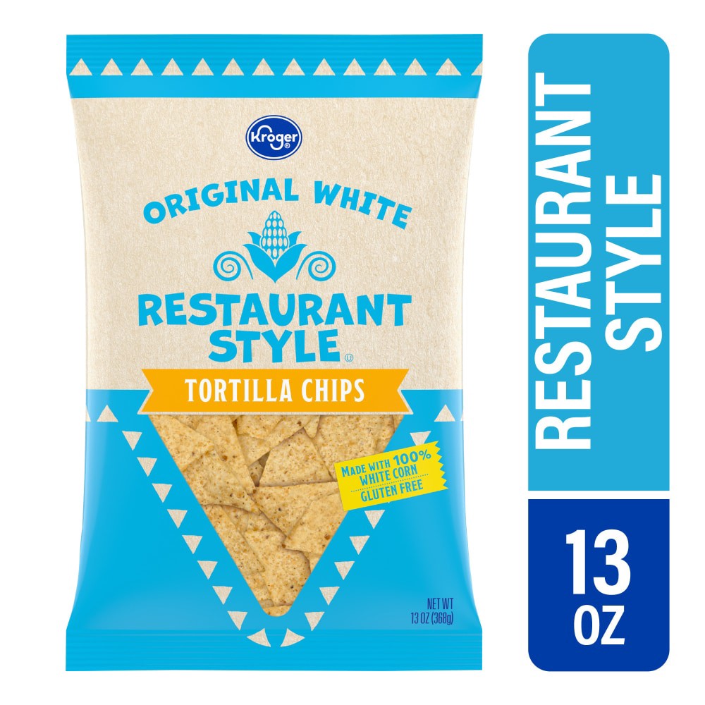 slide 1 of 5, Kroger Original White Restaurant Style Tortila Chips, 13 oz