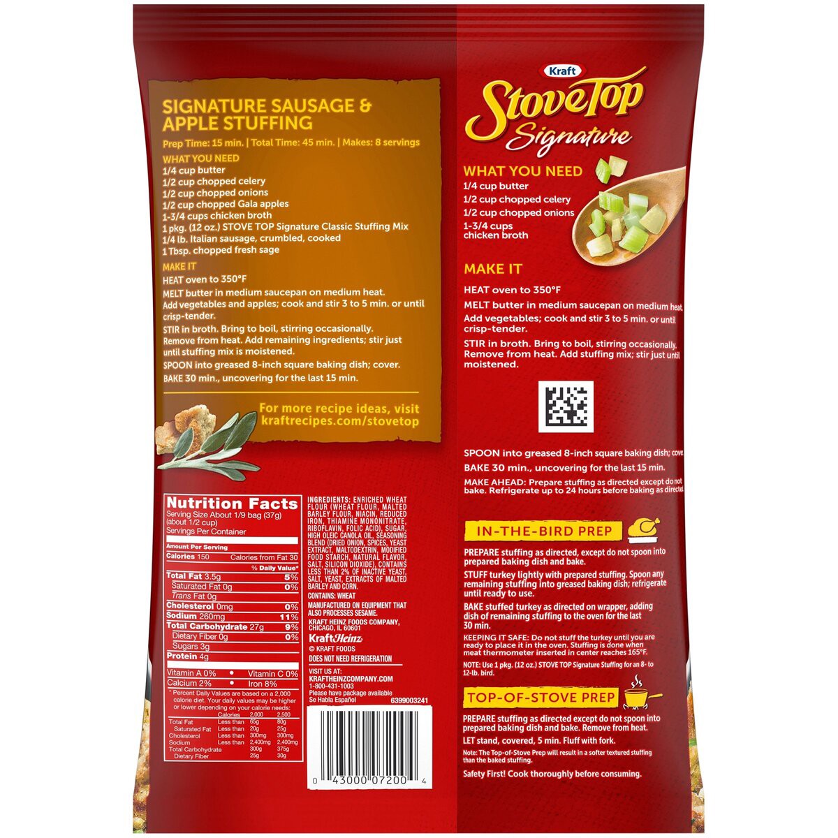 slide 7 of 8, Stove Top Signature Classic Stuffing Mix, 12 oz