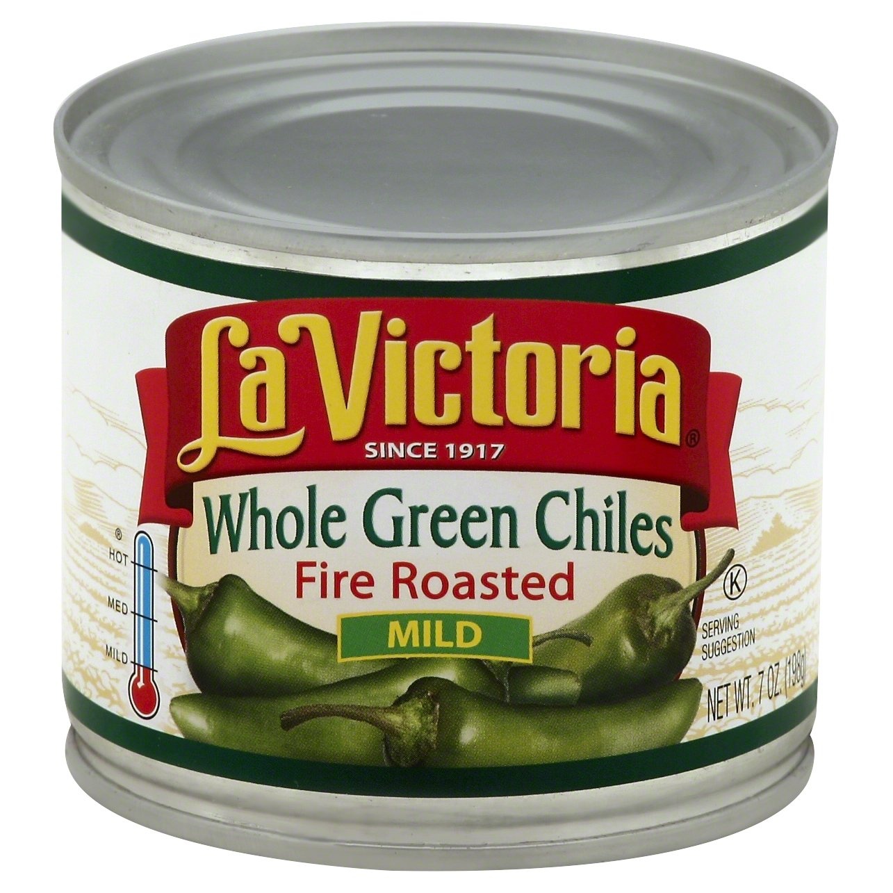 slide 1 of 2, La Victoria Whole Green Chiles Fire Roasted Mild, 1 ct