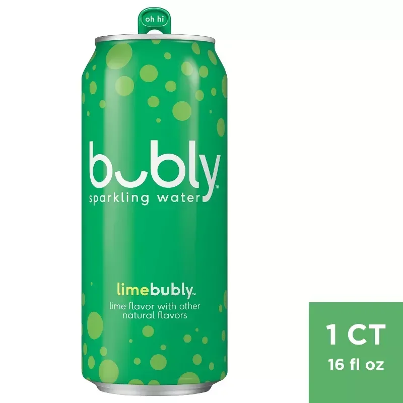 slide 1 of 9, bubly Sparkling Water Lime - 16 oz, 16 oz