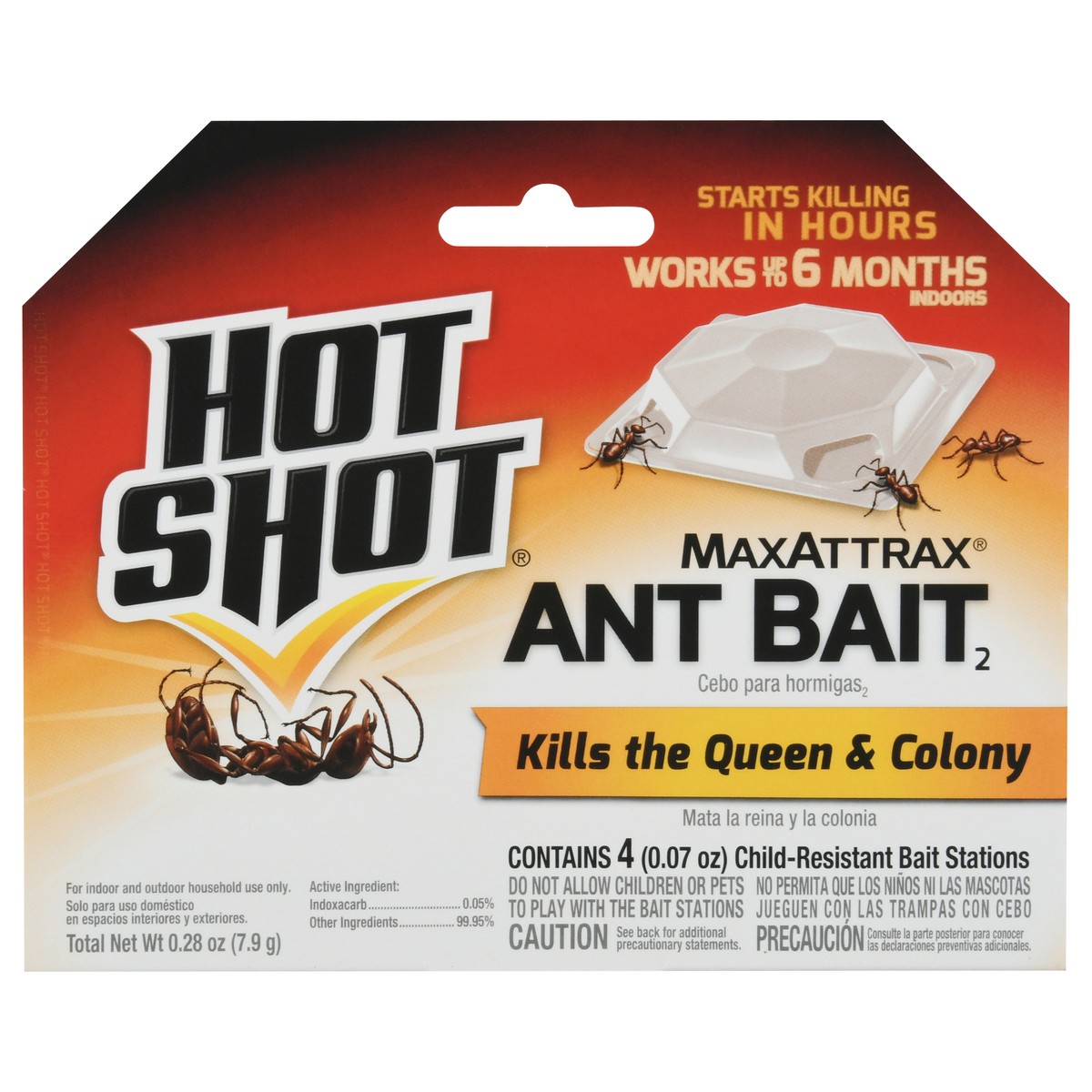 slide 1 of 9, Hot Shot Maxattrax Ant Bait2 4 - 0.07 oz Pack, 4 ct