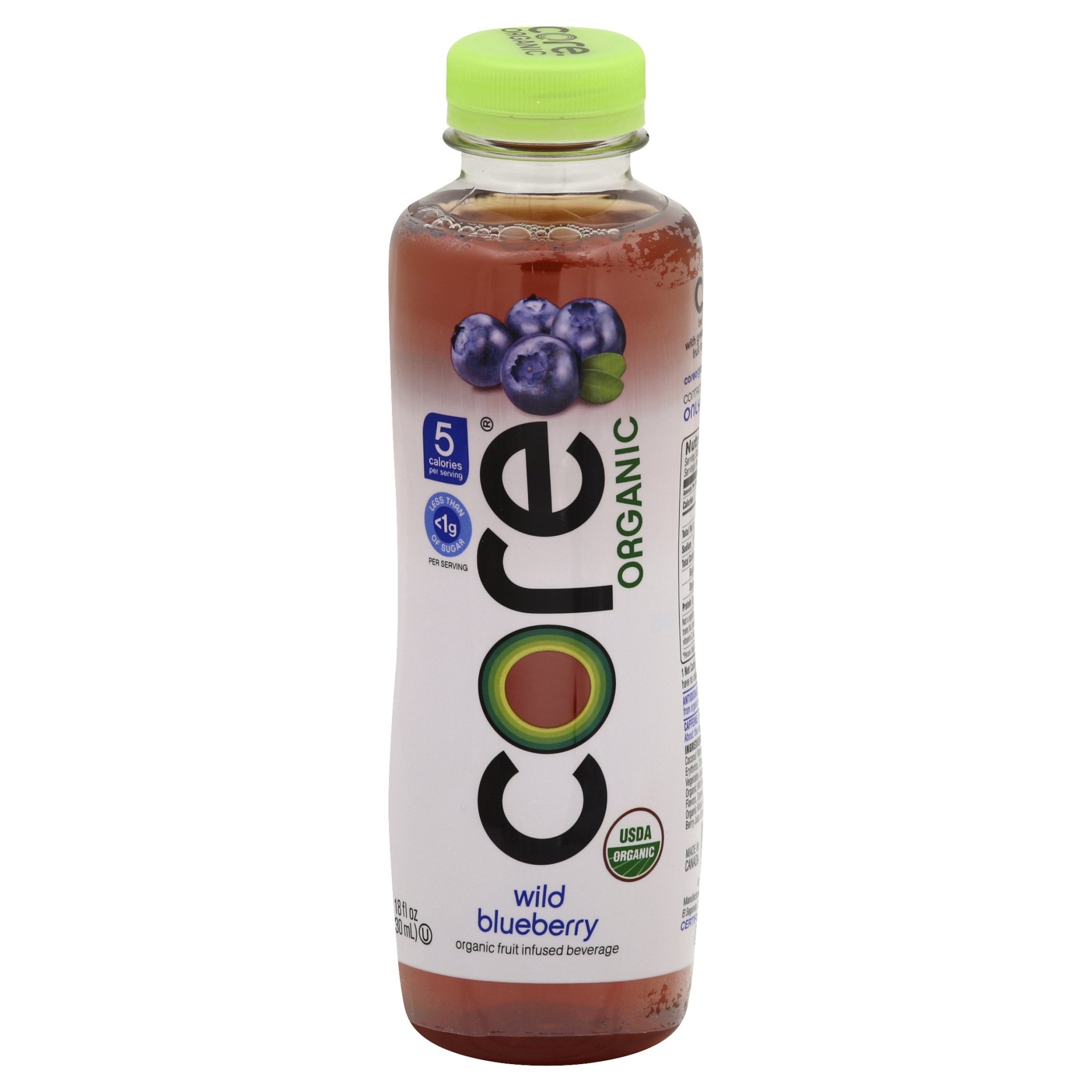 slide 1 of 1, Core Organic Wild Blueberry Fruit Infused Beverage - 18 fl oz, 18 fl oz