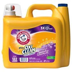 ARM & HAMMER Plus OxiClean with Odor Blasters Liquid Laundry Detergent, Fresh Botanical Scent, 158.6 fl oz