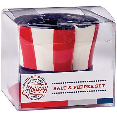 slide 1 of 1, Destination Holiday Ceramic Uncle Sam Salt & Pepper Set, 1 ct