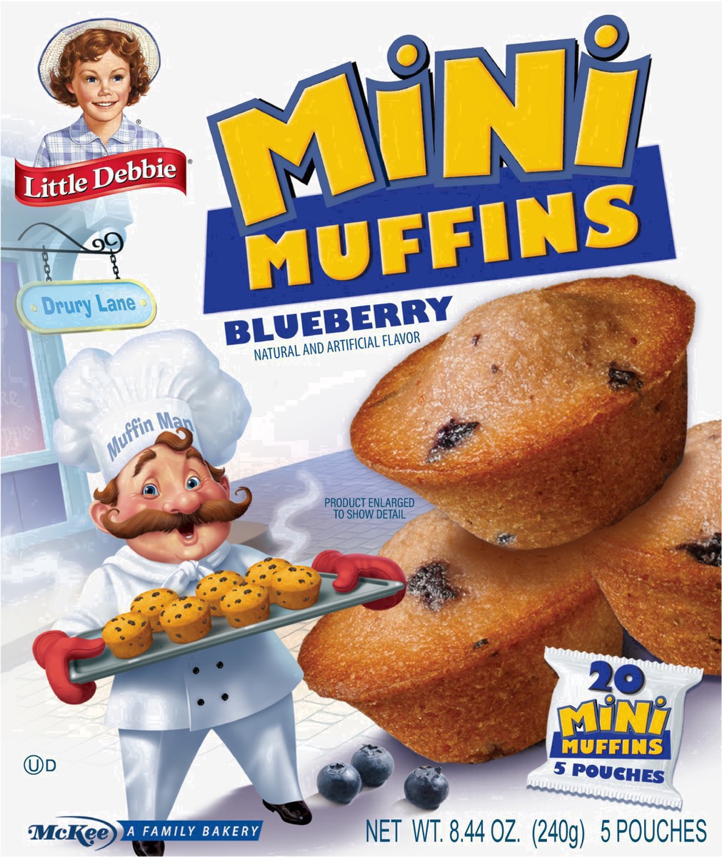 slide 9 of 40, Little Debbie Mini Blueberry Muffins 5 ea, 8.44 oz