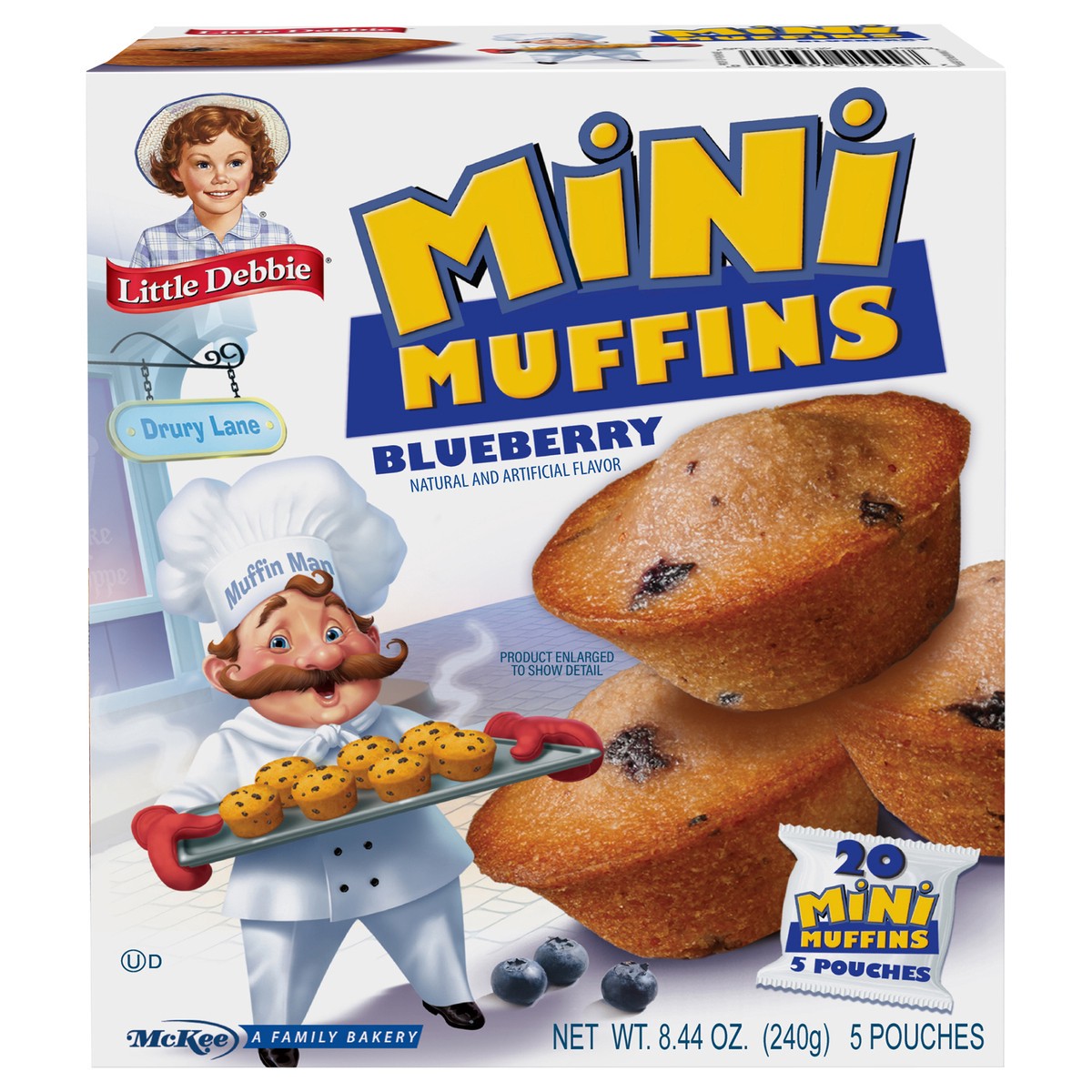 slide 1 of 40, Little Debbie Mini Blueberry Muffins 5 ea, 8.44 oz