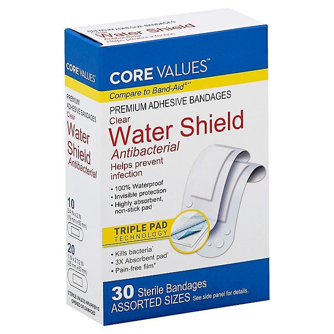 slide 1 of 1, Harmon Face Values Antibacterial Clear Adhesive Bandages Assorted Sizes, 30 ct