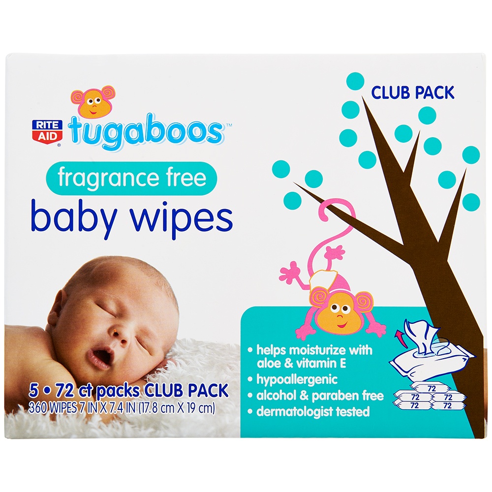 slide 1 of 3, Rite Aid Tugaboos Baby Wipes Refill, Fragrance Free, 360 ct