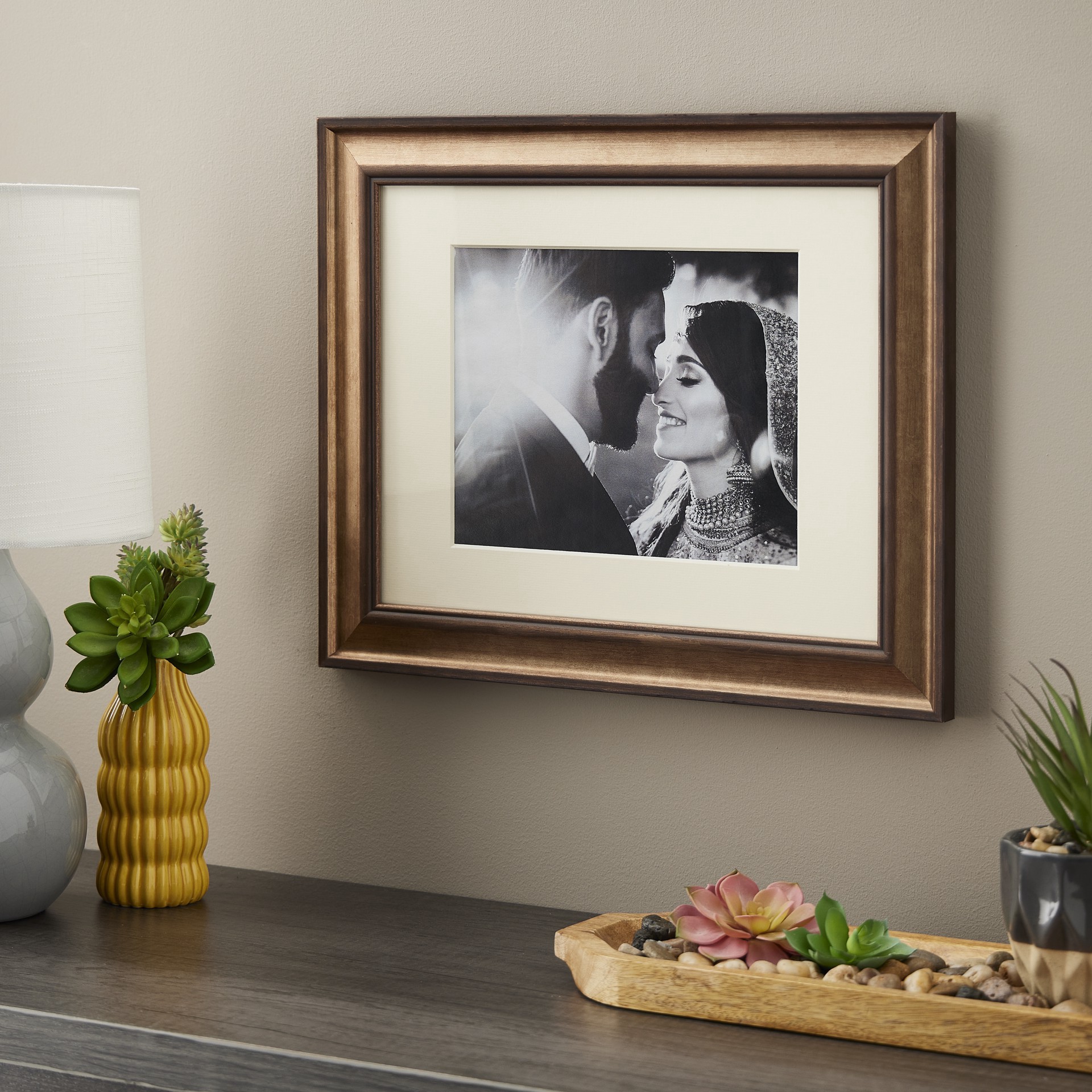 slide 4 of 4, 11" X 14" Rustic Bronze Frame With Mat, Home By Studio Decor, 11 in x 14 in