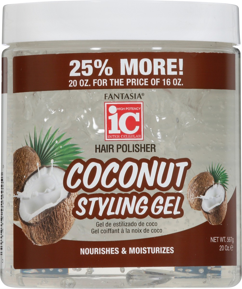 slide 10 of 11, Fantasia IC Hair Polisher Coconut Styling Gel 20 oz, 20 oz