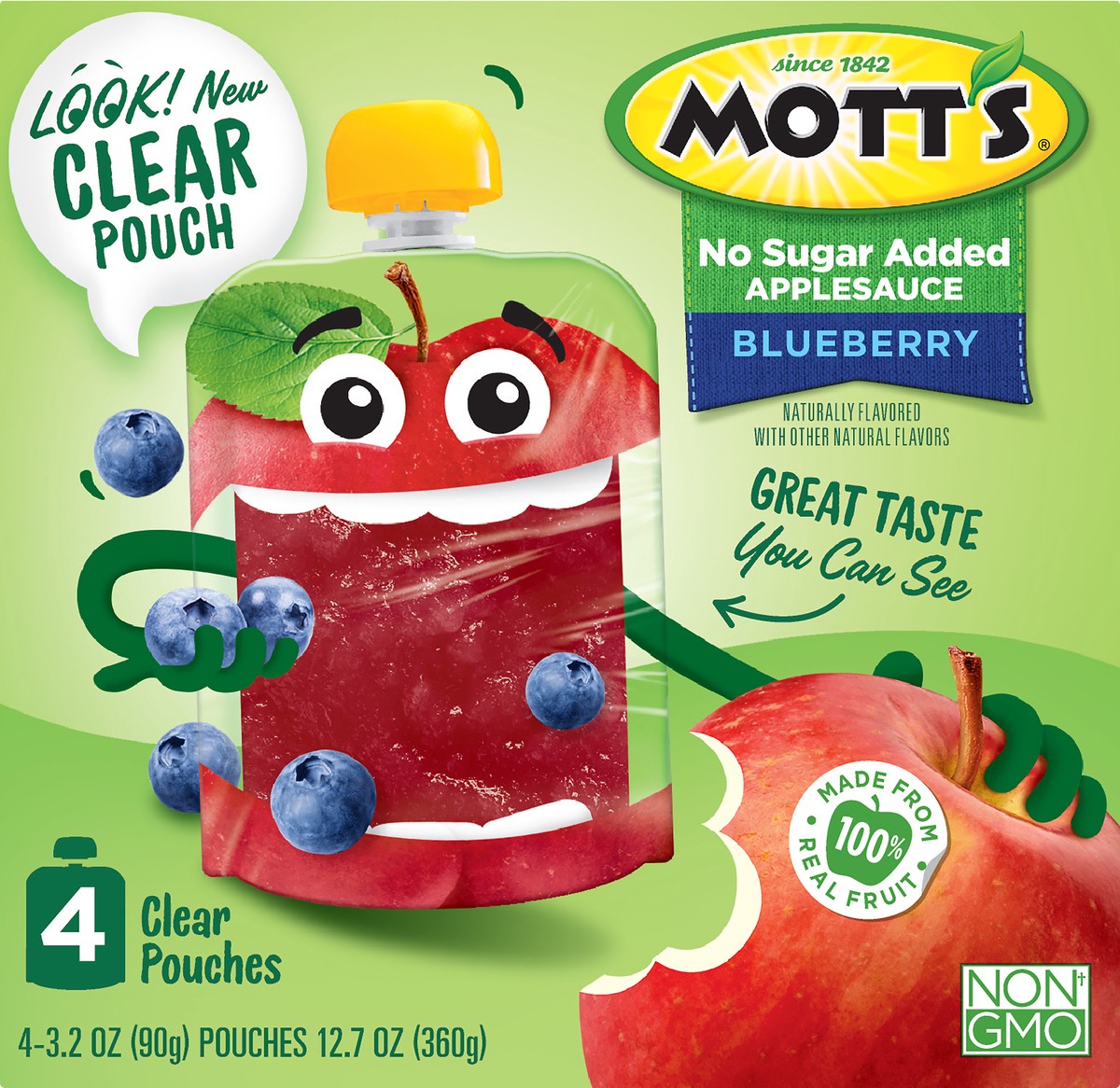 slide 6 of 6, Mott's Motts Blueberry Applesauce Pouch 4Pk, 12.8 oz