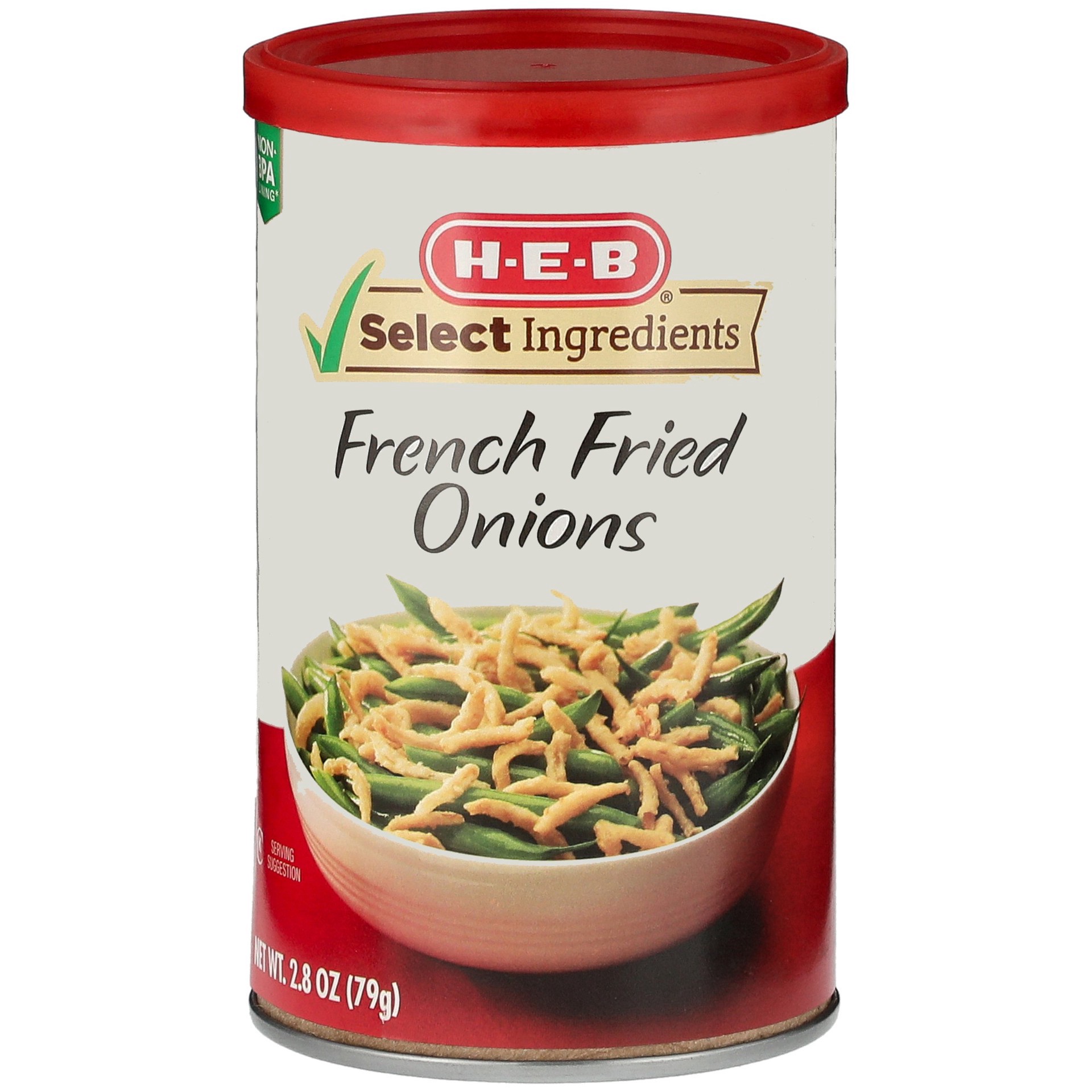 slide 1 of 1, H-E-B French Fried Onions, 2.8 oz