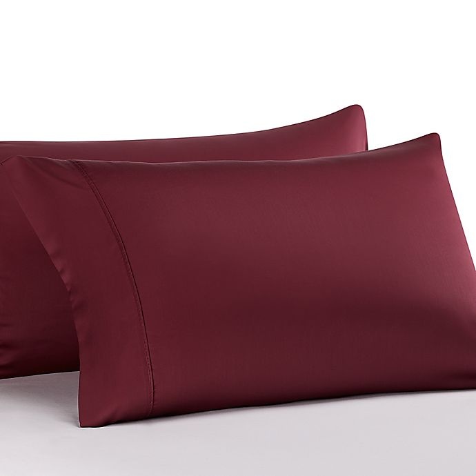 slide 1 of 1, Pure Beech 400-Thread-Count Modal Sateen King Pillowcases - Cranberry, 2 ct