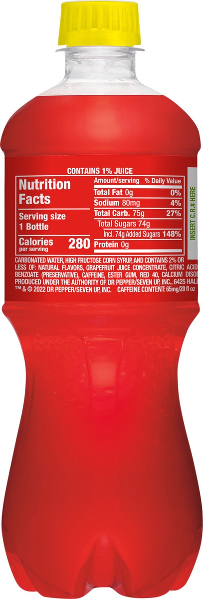 slide 9 of 9, Squirt Ruby Red Grapefruit Soda, 20 fl oz bottle, 20 fl oz