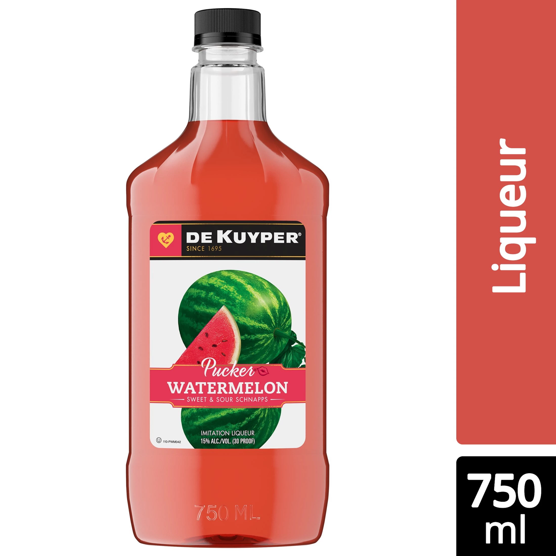 slide 1 of 2, DeKuyper Pucker Watermelon Schnapps, 750 ml