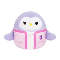 Squishmallow Barn Owl with Eyelashes in Cardigan with Cam Logo - Purple, 8 in
