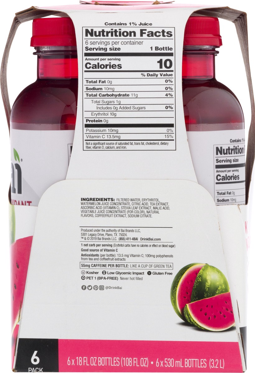 slide 3 of 13, Bai Infusion Kula Watermelon 6Pk, 108 fl o