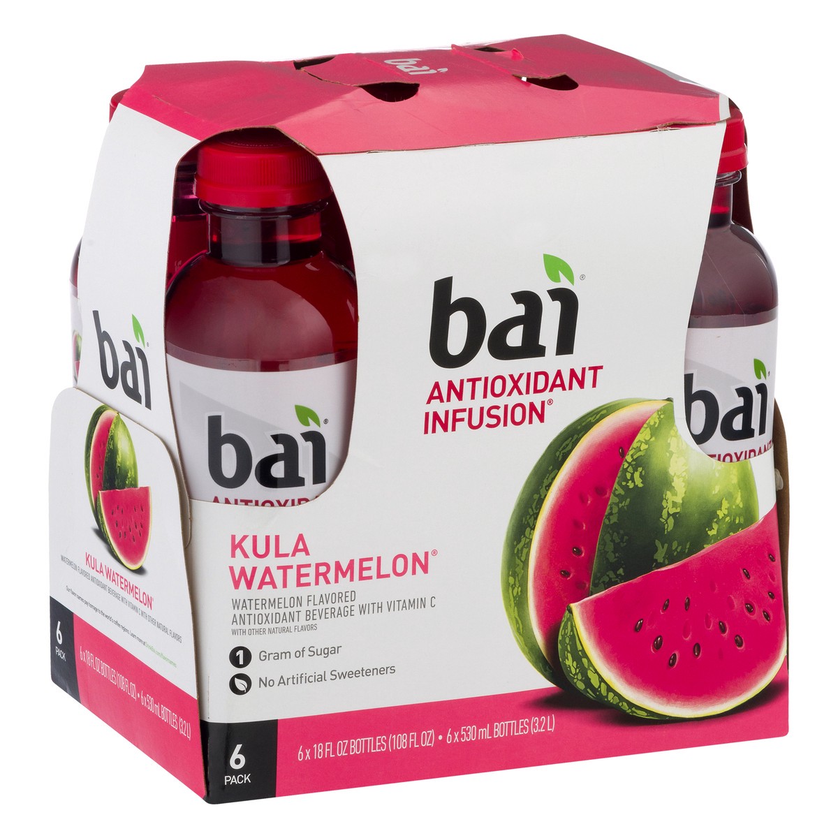 slide 13 of 13, Bai Infusion Kula Watermelon 6Pk, 108 fl o