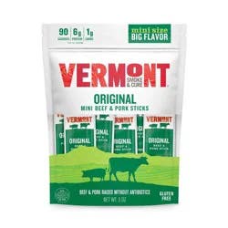 Vermont Smoke & Cure Original Beef & Pork Stick Mini Size 6 - 0.5 oz Sticks