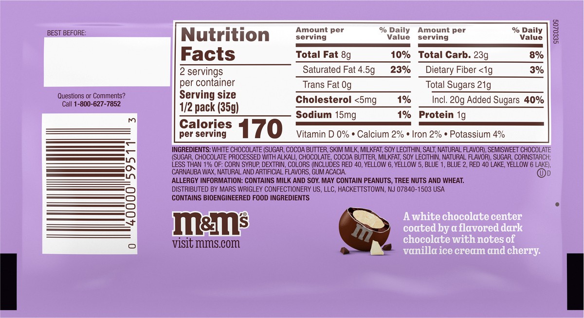 slide 6 of 13, M&M's Easter Sundae White Chocolate & Dark Chocolate Easter Candy, 2.47 Oz. Bag, 2.47 oz