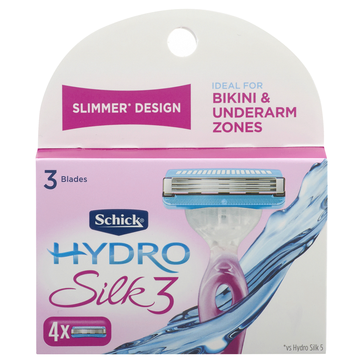 slide 1 of 1, Schick Hydro Silk3 Refill, 4 ct