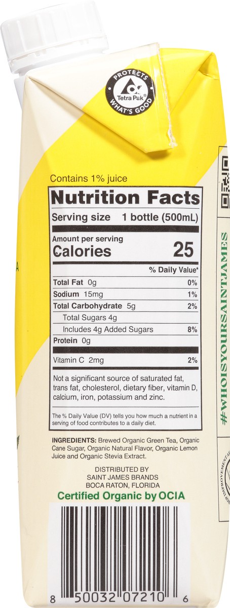 slide 5 of 13, Saint James Organic Pineapple & Mango Green Tea 16.9 fl oz, 16.9 fl oz