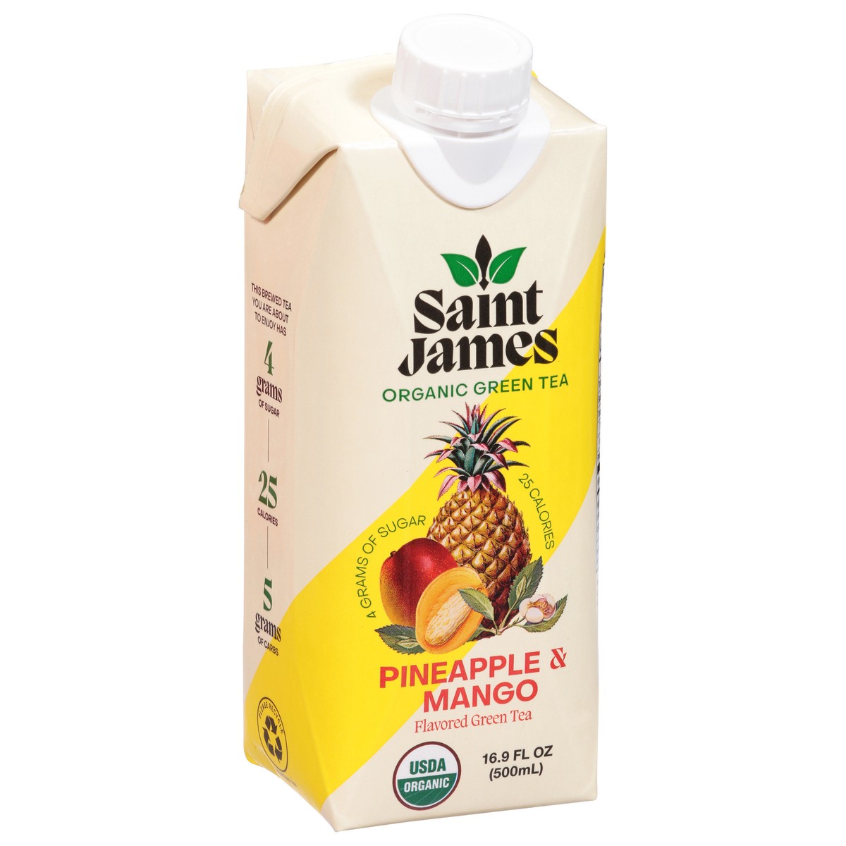 slide 9 of 13, Saint James Organic Pineapple & Mango Green Tea 16.9 fl oz, 16.9 fl oz