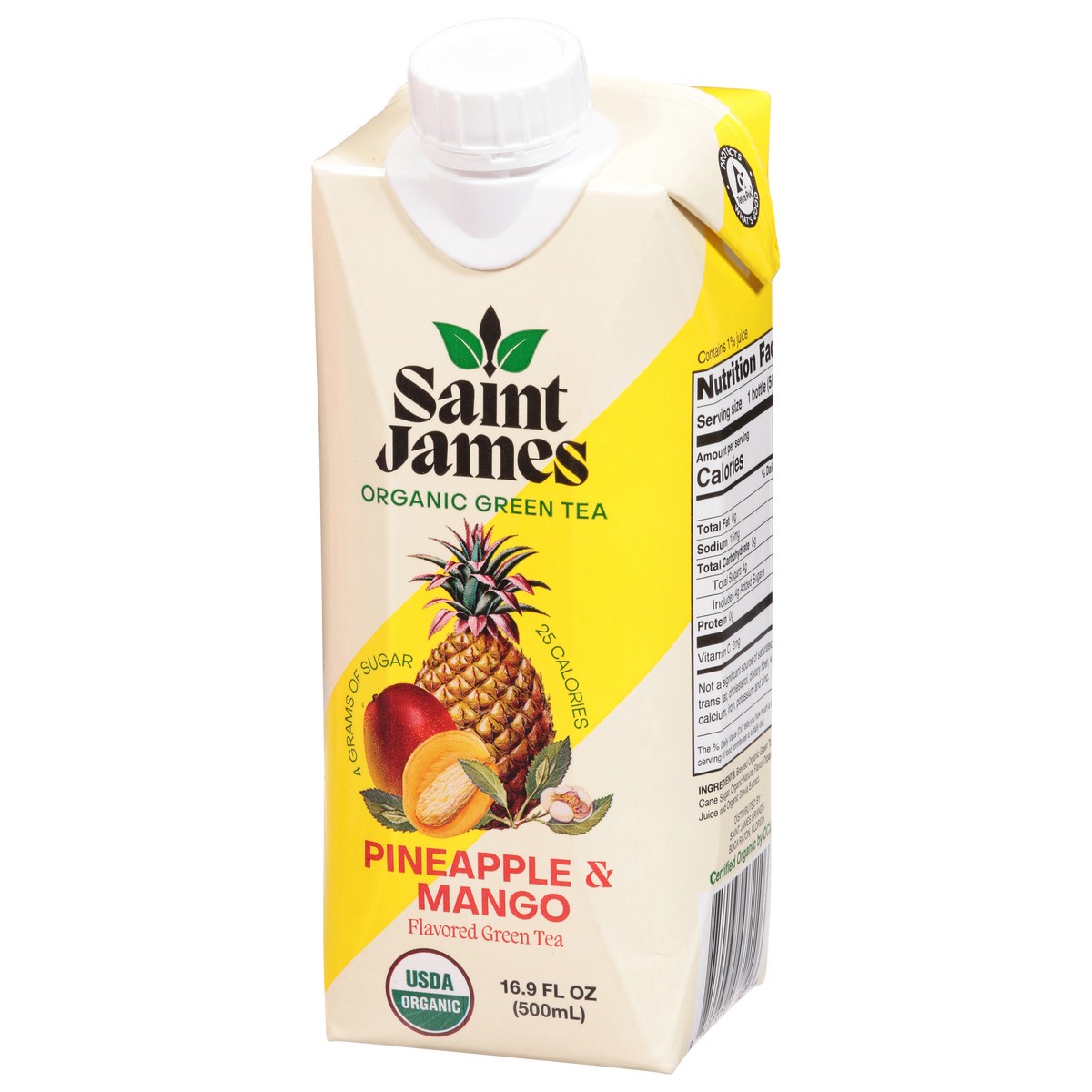 slide 13 of 13, Saint James Organic Pineapple & Mango Green Tea 16.9 fl oz, 16.9 fl oz
