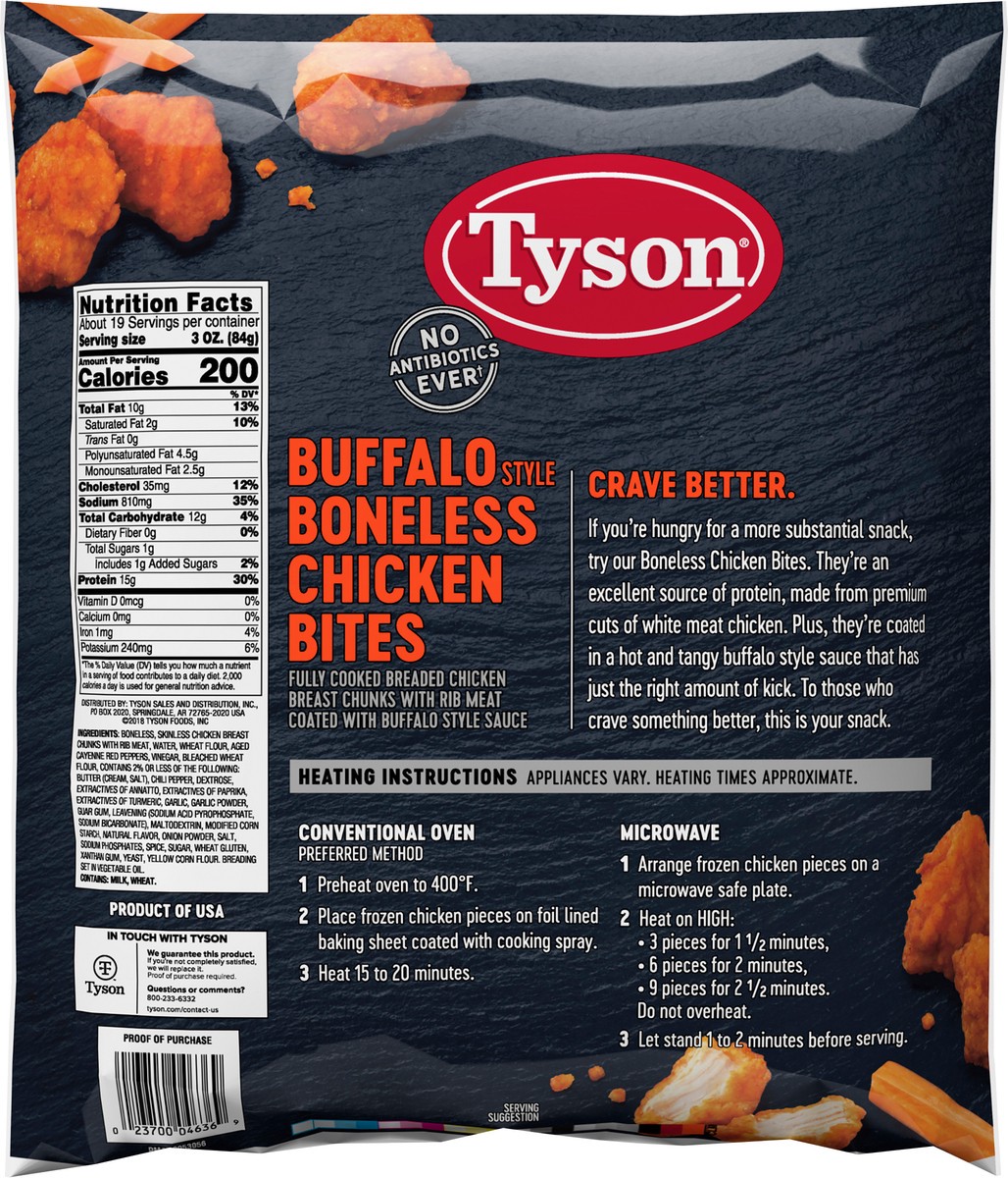slide 2 of 5, Tyson Any'tizers Frozen Buffalo Style Boneless Chicken Bites, 11 oz, 1.59 kg