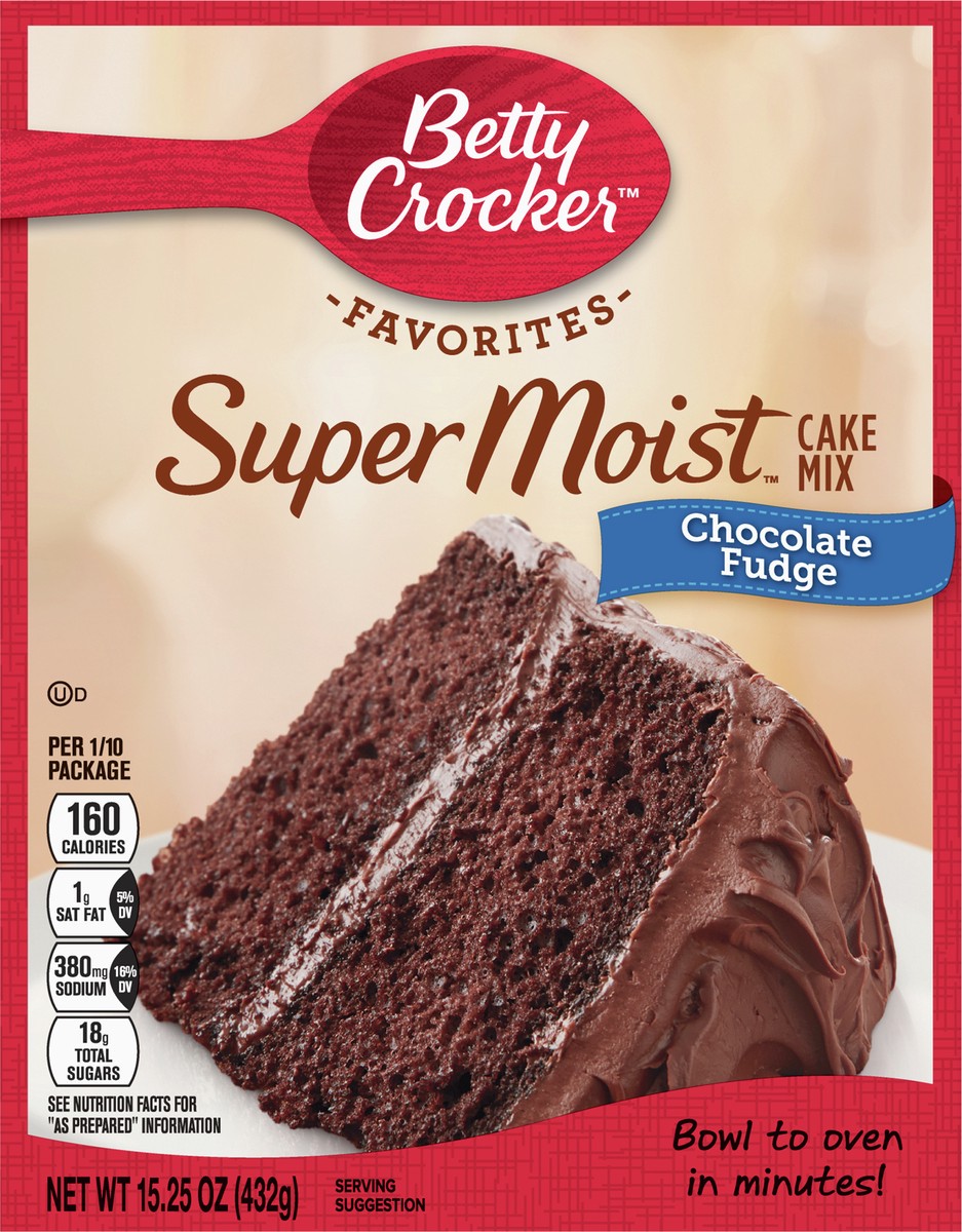 slide 6 of 9, Betty Crocker Super Moist Chocolate Fudge Cake Mix, 15.25 oz, 15.25 oz