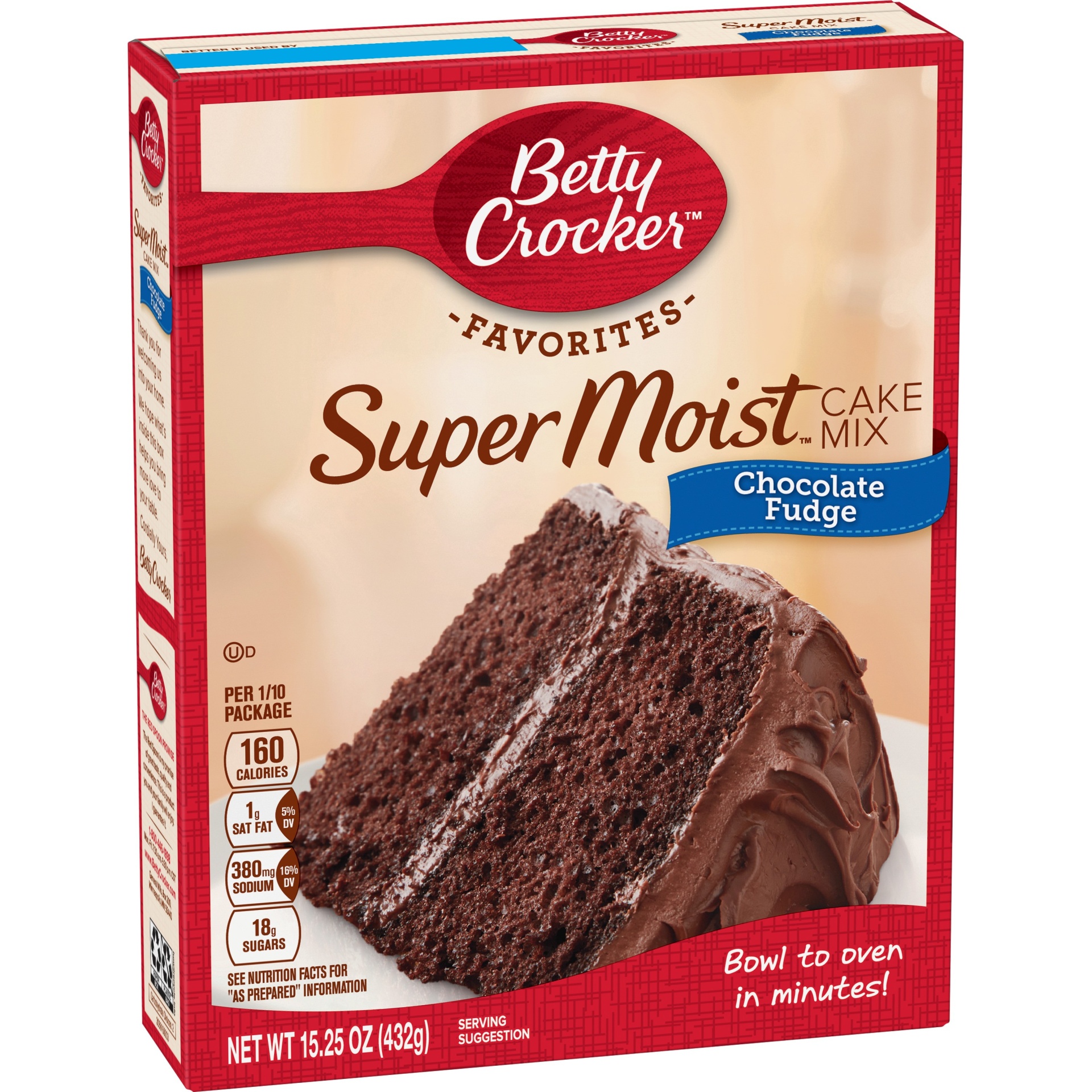 slide 1 of 4, Betty Crocker Super Moist Chocolate Fudge Cake Mix, 15.25 oz